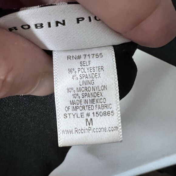 Robin Piccone Bikini Swimsuit Bottoms Medium Black Animal Print Style 150865 - Picture 2 of 4